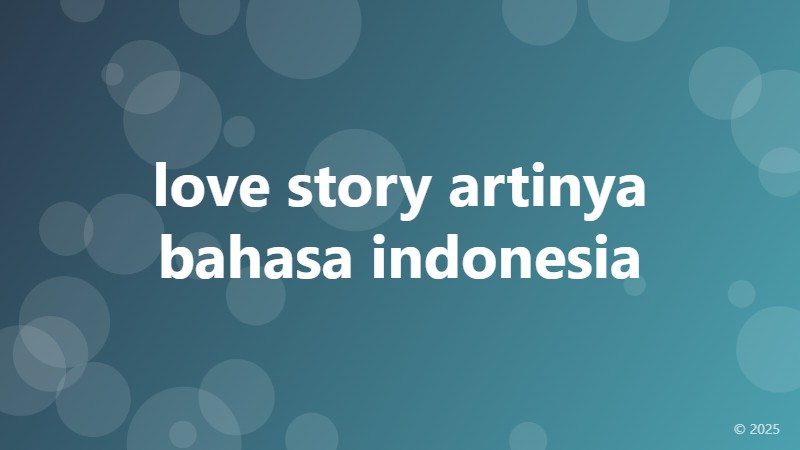love story artinya bahasa indonesia