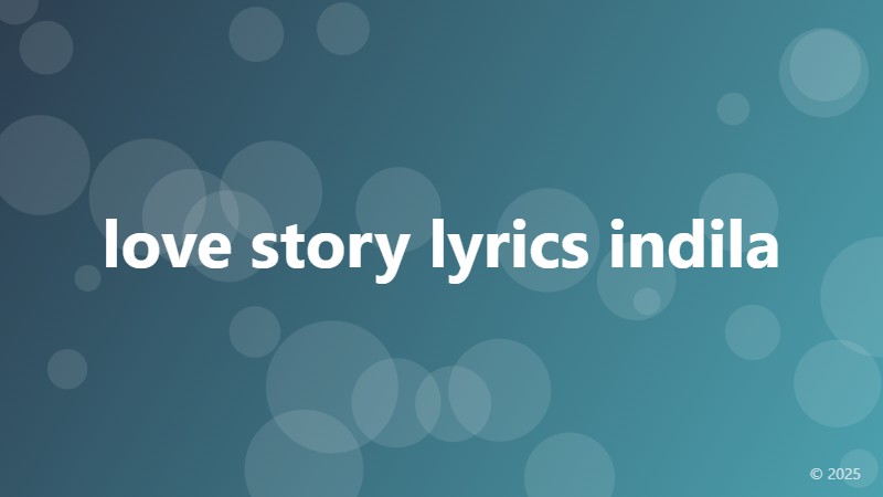love story lyrics indila
