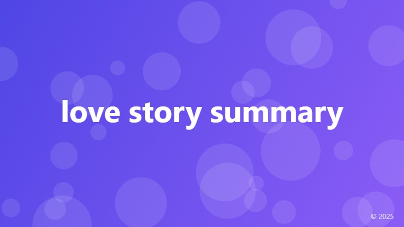 love story summary